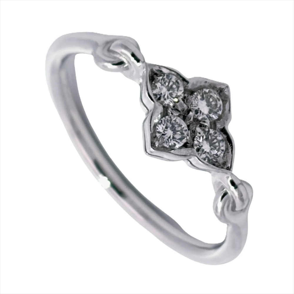 CARTIER Authentic 18k Silver Diamond Ring #47
